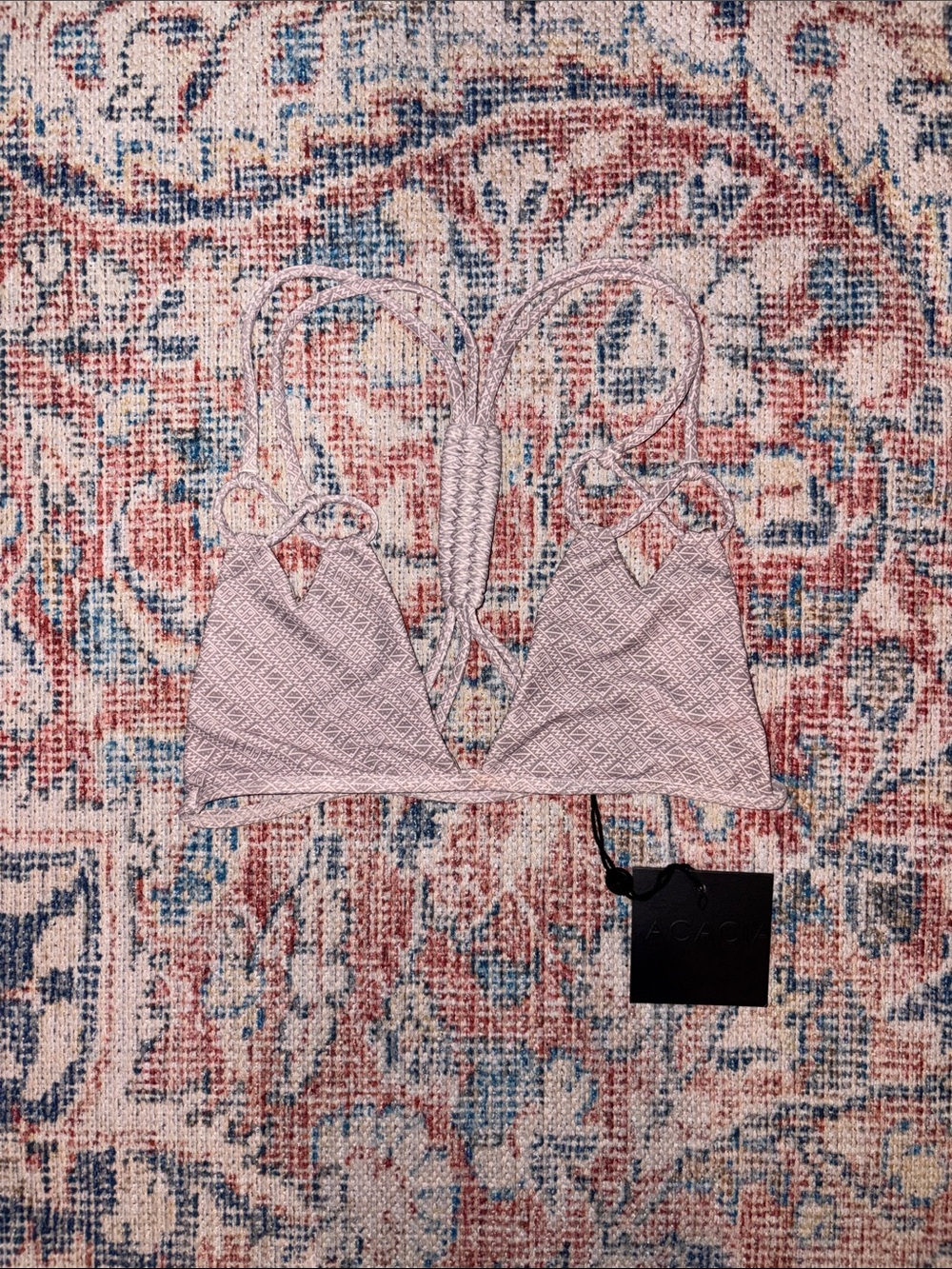 Acacia Swimwear Thailand Bikini Top in Batik SZ S NWT